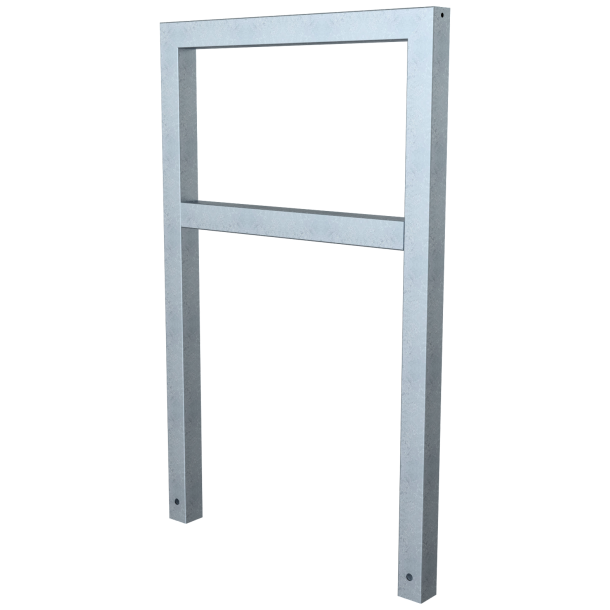 Lean-on hoop made of steel tube | Square tube 60 x 60 mm | with cross bar | total width: 750 mm | hot-dip galvanized